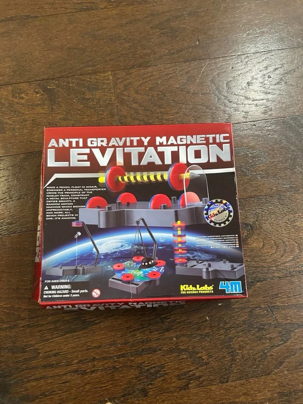 4M Kids Labs Anti-Gravity Magnetic Levitation STEM Toy - Red/Black